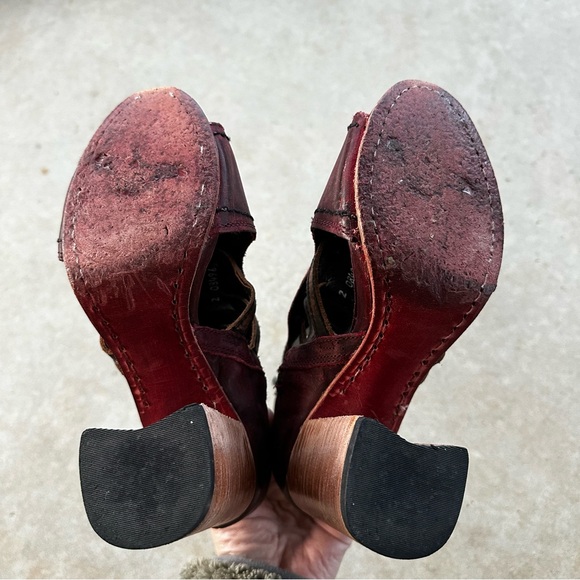 Freebird by Steven Shoes Tiara Wine Leather Booties Women’s Size 7 - Picture 9 of 13